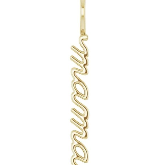 Diamond 14K Yellow Gold 30MM Letter MAMA Necklace